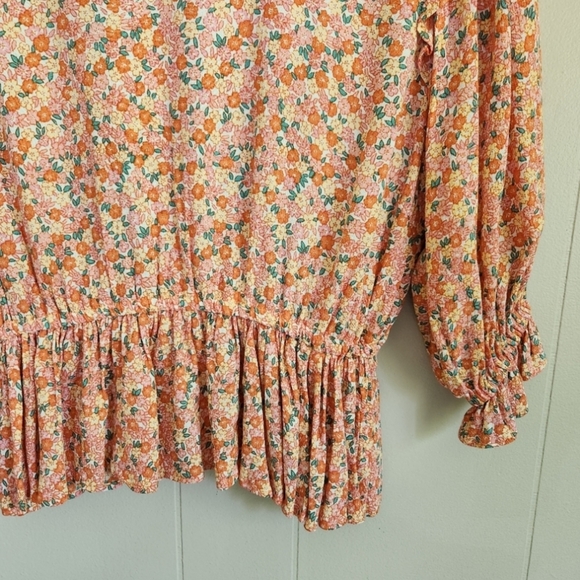 Faithfull The Brand Caleta Mathiola Floral Peplum Blouse top elastic waist 2 - Picture 5 of 12